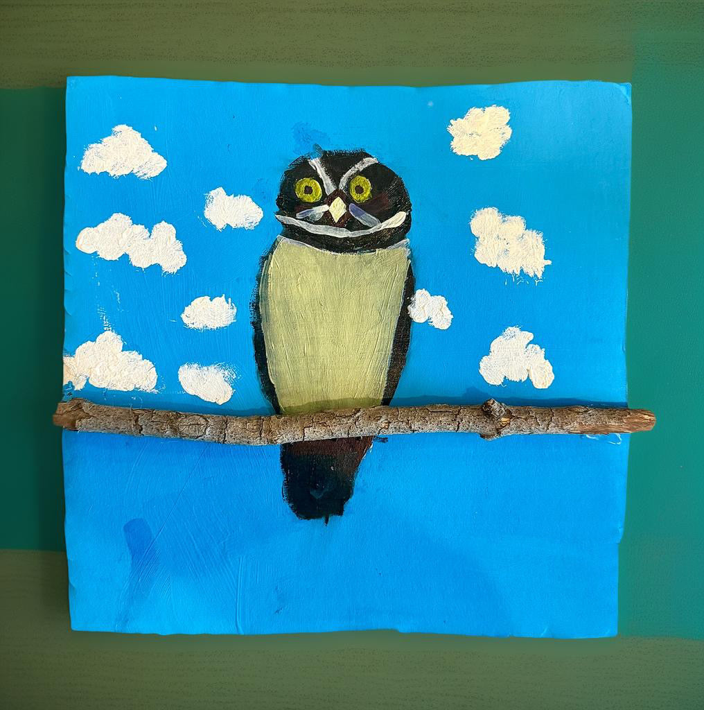 9”x9” Spectacled Owl Painting