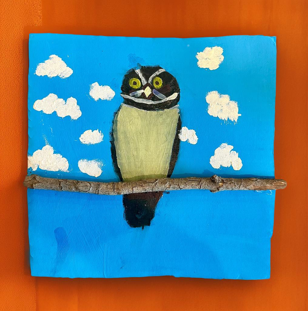 9”x9” Spectacled Owl Painting