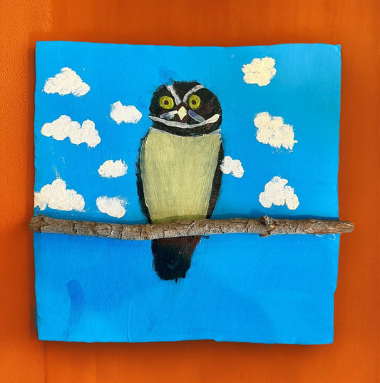 9”x9” Spectacled Owl Painting